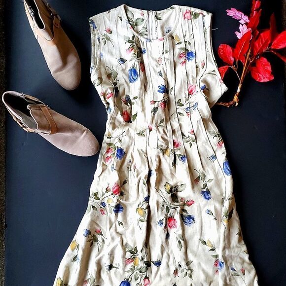Vintage J.B.S Floral Maxi Dress - Picture 1 of 9